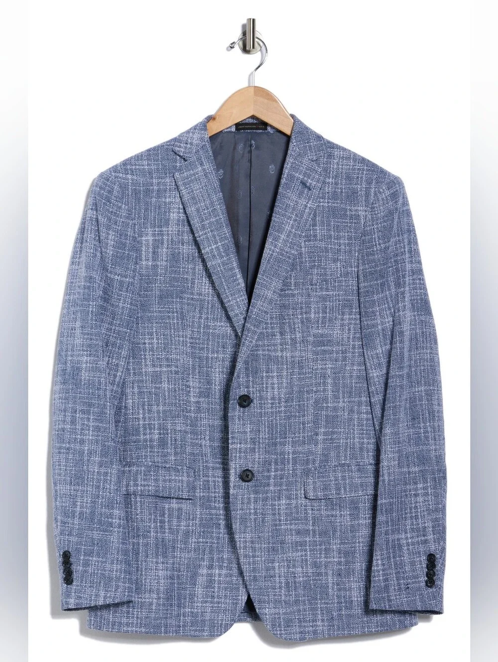 John Varvatos Star USA Screeweave Knit Sport Coat 42 L Blue